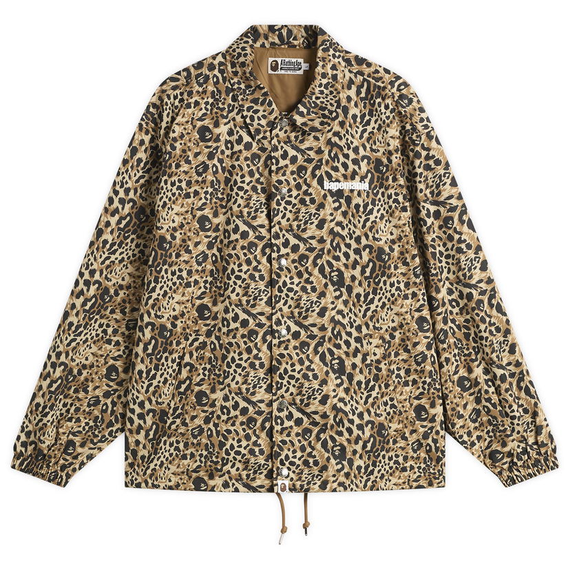 Jacka BAPE A Bathing Ape Wild Leopard Coach Jacket Beige | 001LJL801306M-BEI