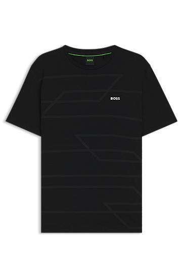 T-shirt BOSS Melange Print Jersey T-Shirt Svart | 50551617
