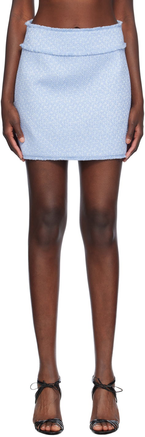 Kjol Dolce & Gabbana Dolce&Gabbana Raschel Tweed Miniskirt Blå | F4CR5T HUMUA