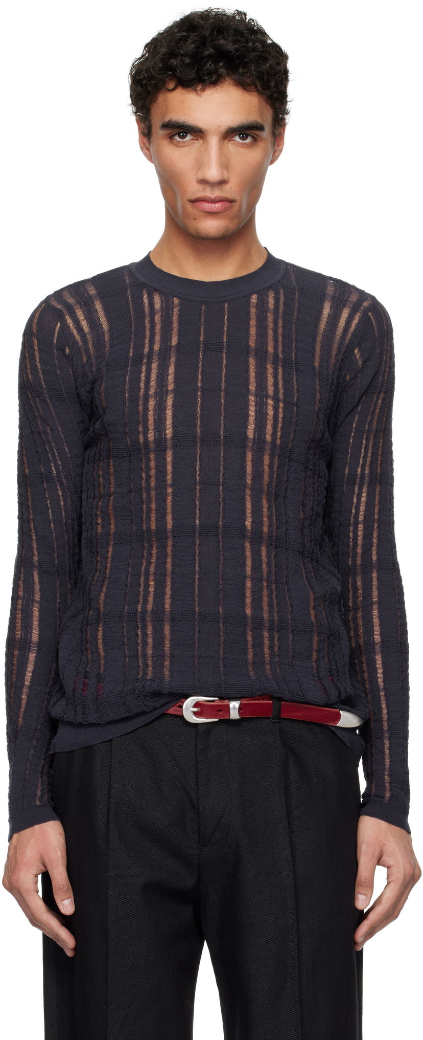 Sweater OUR LEGACY Our Legacy Formal Roundneck Sweater Mörkblå | M2253FW