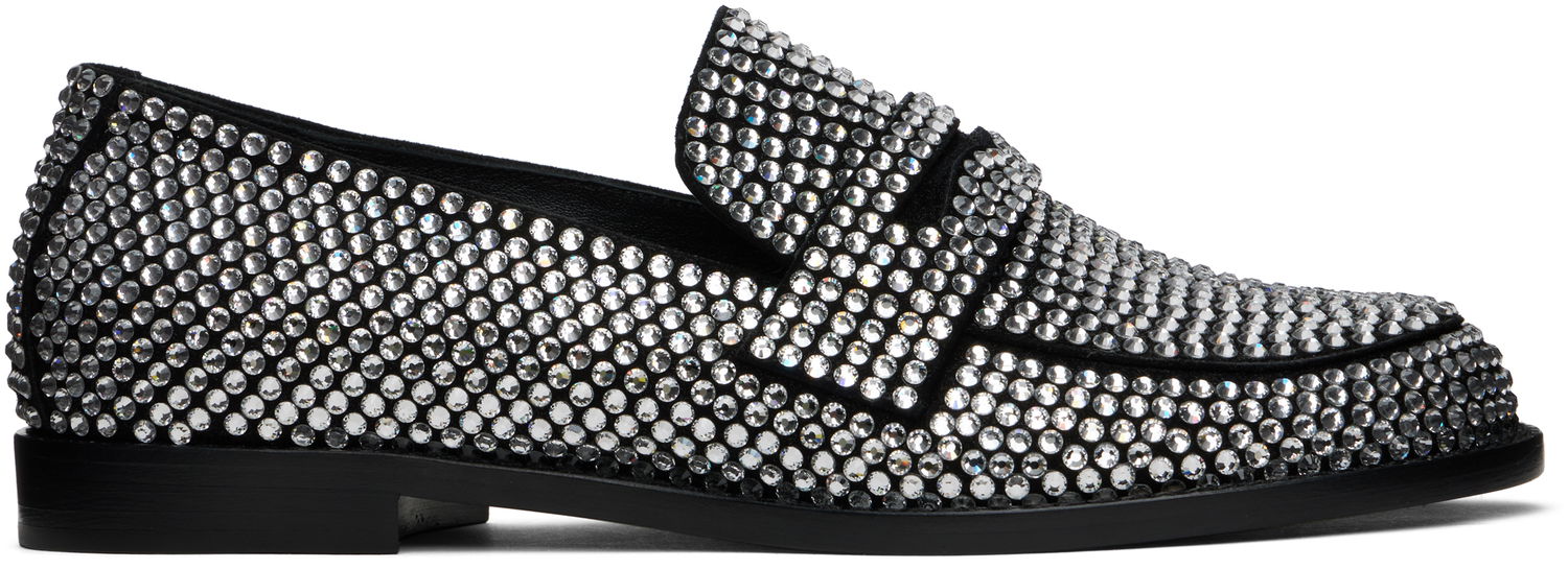 Tillbehör Amina Muaddi Amina Muaddi Tilda Crystal Loafers Svart | TILDA CRYSTAL LOAFER SUEDE, 0