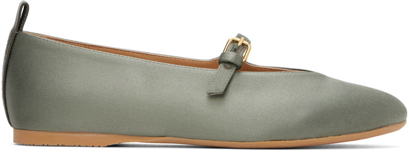 Kläder JW Anderson JW Anderson Satin Ballerina Flats Grön | ANW43033B 20113