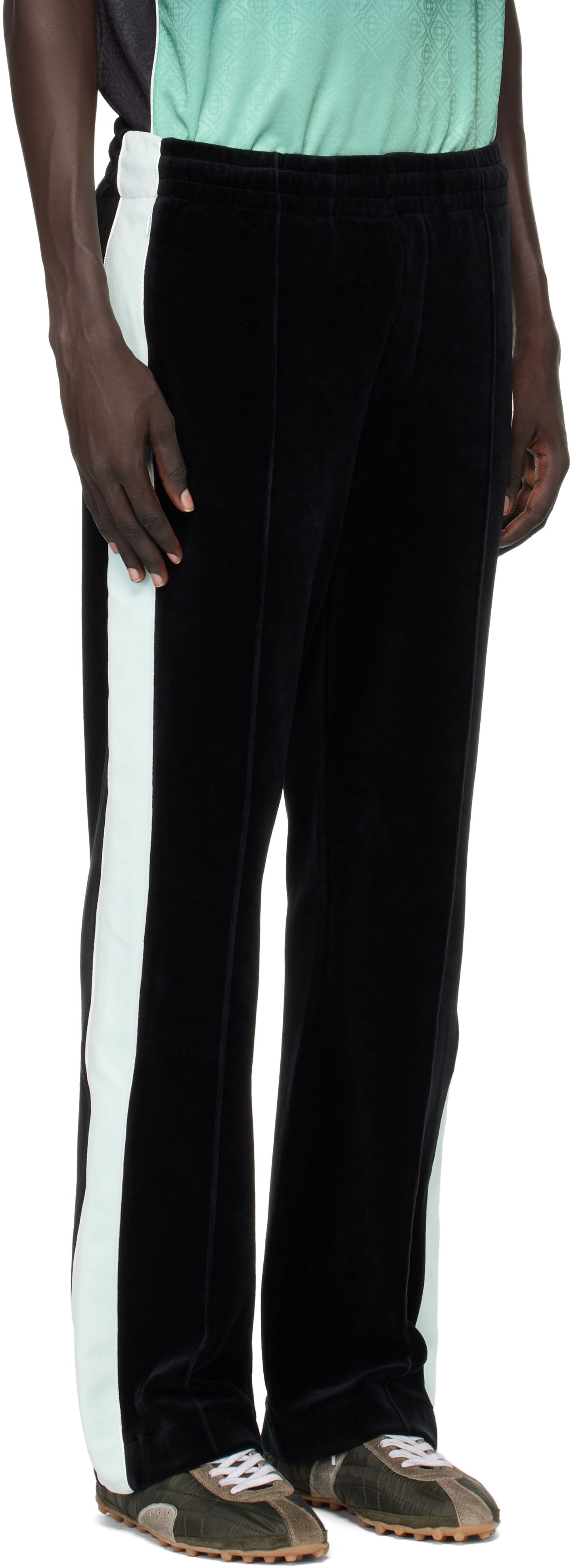 Träningsbyxor Casablanca Casablanca Velour Track Pants Svart | MPF25-JTR-281-01, 1