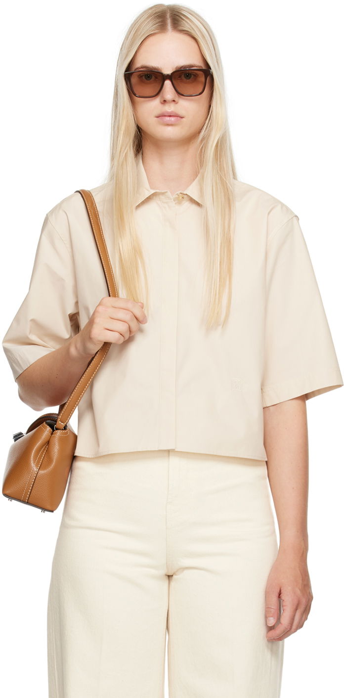 Skjorta TOTEME Cropped Shirt Brun | 243-WRT0337-FB0217