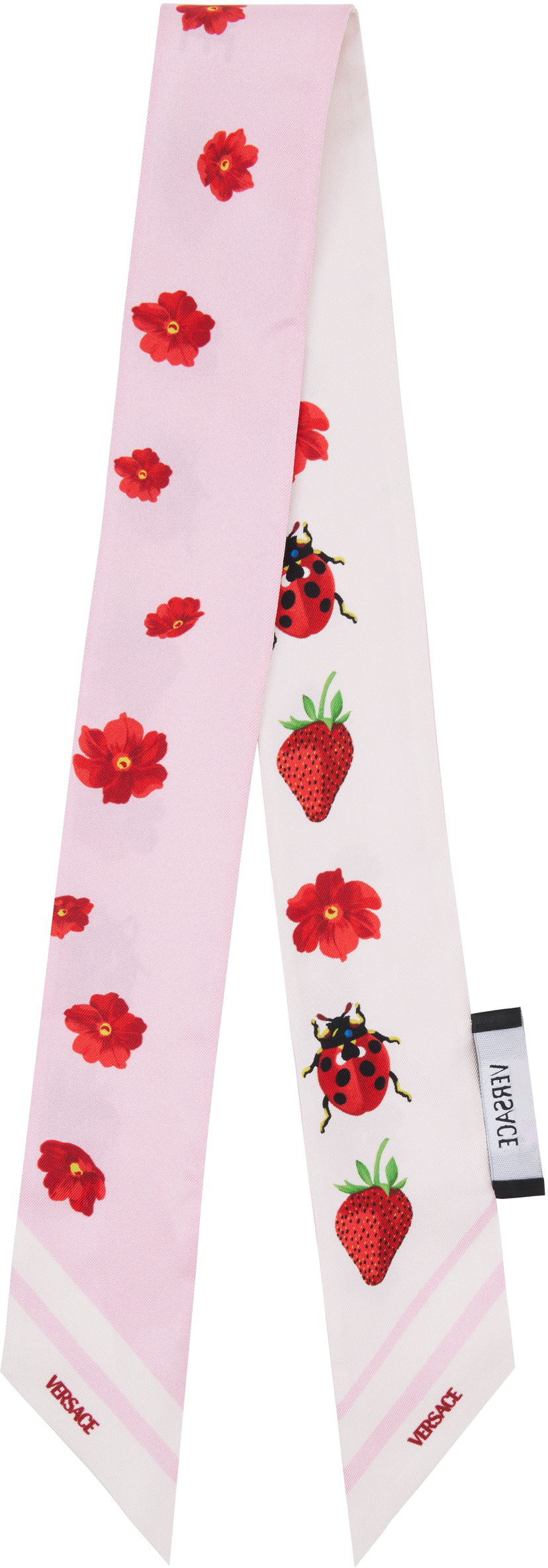 Halsduk Versace Versace Strawberry Garden Silk Tie Rosa | IBA0005_1A13787_5W690