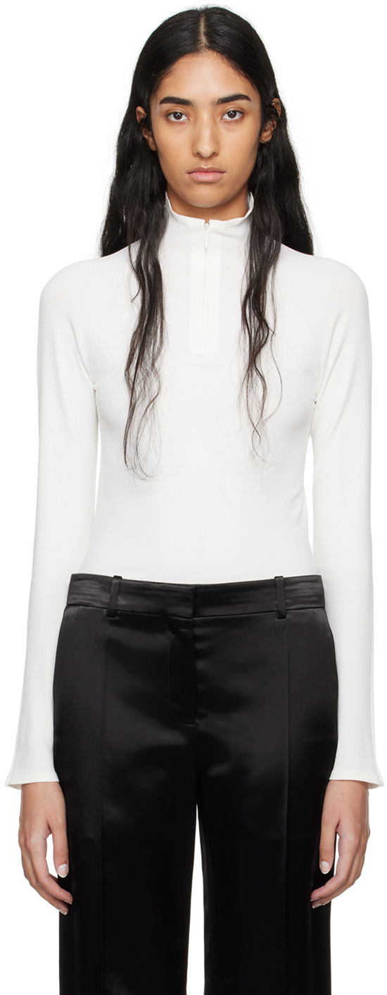 Kropp The Row Long Sleeve Fitted Turtleneck Top Vit | 8137-Y674