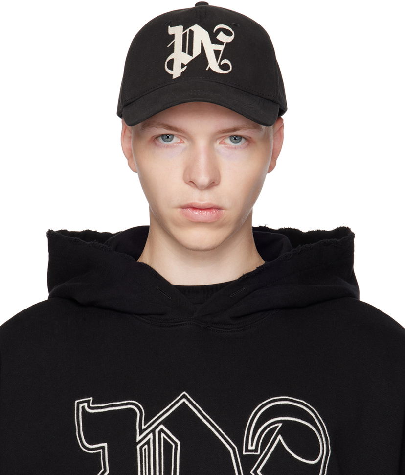 Keps Palm Angels Monogram Cap Svart | PMLB094E23FAB0101003