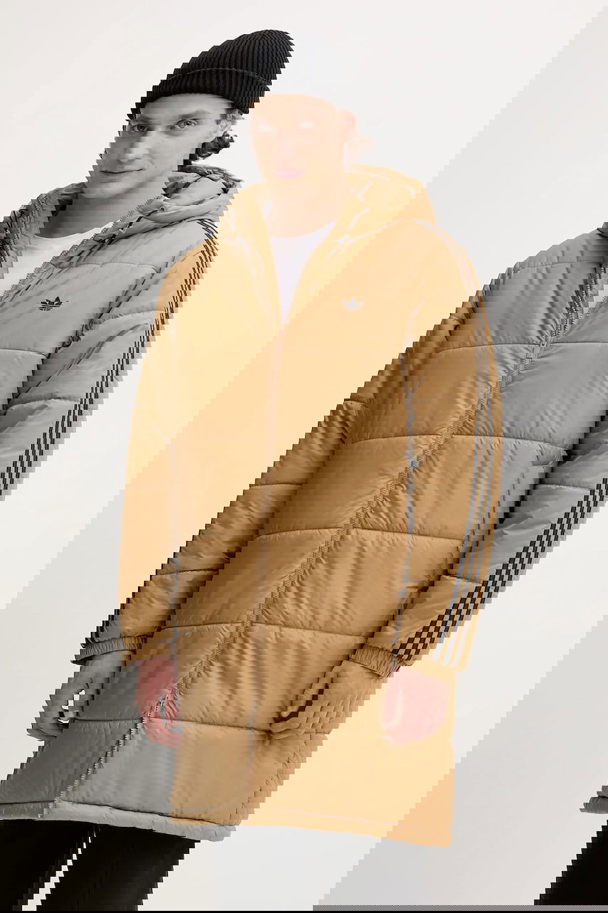 Pufferjacka adidas Originals Adicolor Padded Longline Hooded Jacket Brun | JW5847, 0