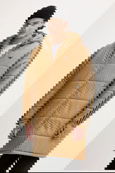 Pufferjacka adidas Originals Adicolor Padded Longline Hooded Jacket Brun | JW5847, 0