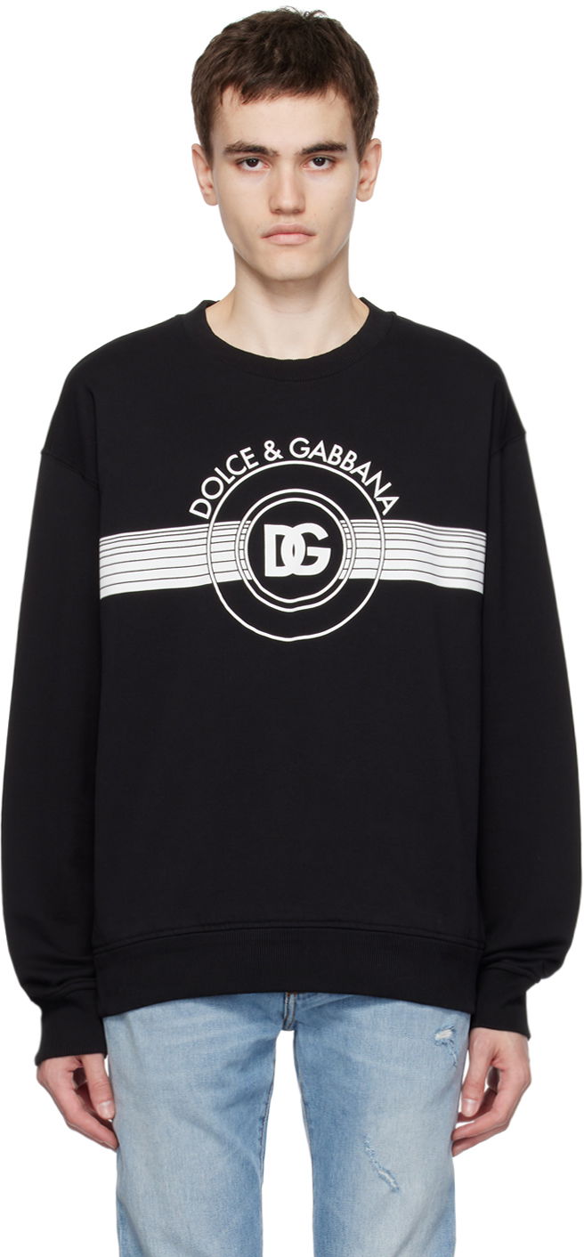Sweatshirt Dolce & Gabbana Black Printed Sweatshirt Svart | G9AHSTG7J6C