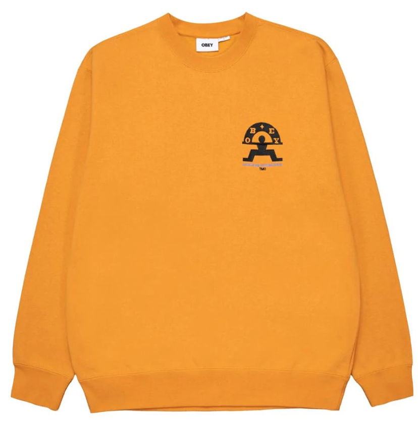 Sweater OBEY Obey Haus Musik Crew Sweatshirt Orange | 112480135-sdl