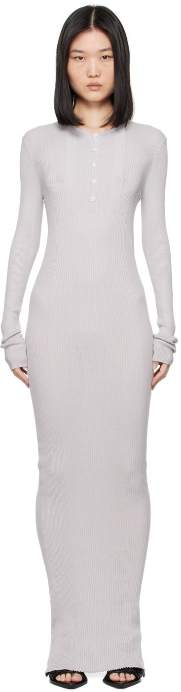 Klä Ann Demeulemeester Ann Demeulemeester Enza Maxi Dress Grå | 2401-W-KN27-KN035-070