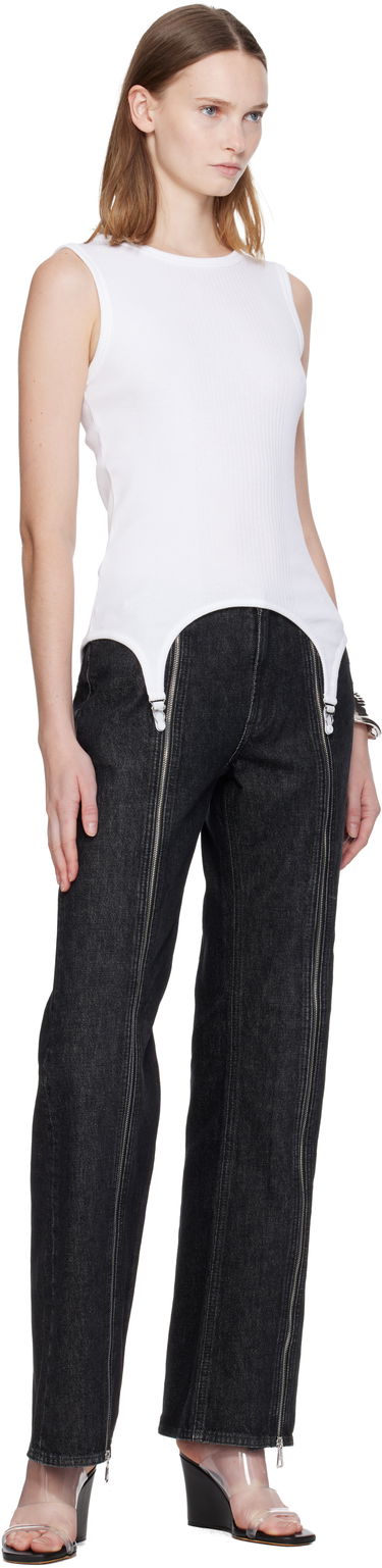 Linne Jean Paul Gaultier 'The Garter' Tank Top Vit | 25/04-W-TO387-J014-01, 3