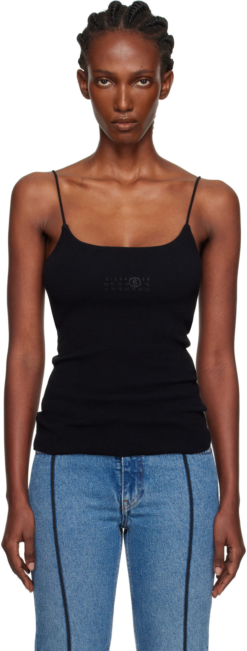 Linne Maison Margiela MM6 Maison Margiela Lycra Jersey Tank Top Svart | S52NL0073 M20122