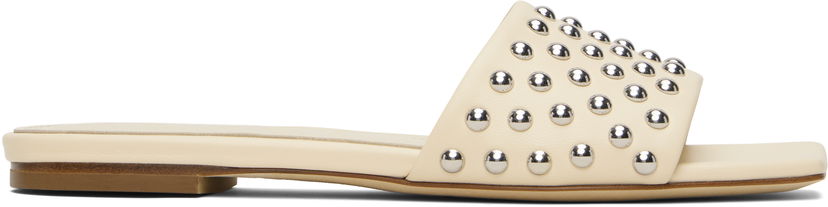 Tillbehör Aeyde Aeyde Anna Studded Leather Sandals Beige | A11-FS-BRNS08FL185-SS25-100-007
