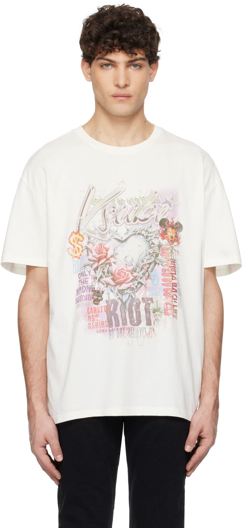 T-shirt Ksubi Ksubi Sketch Biggie Graphic T-Shirt Vit | MPS25TE002