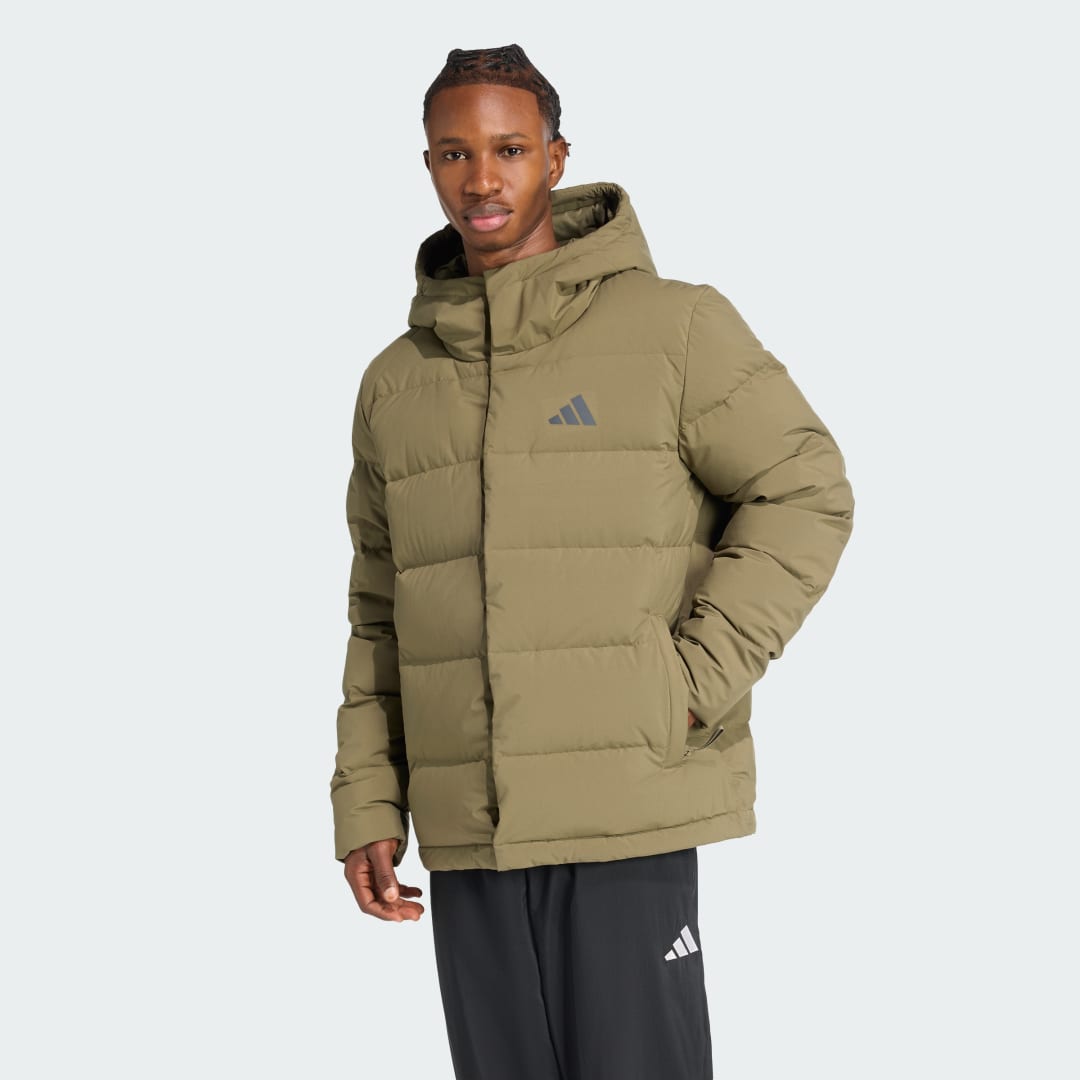 Jacka adidas Performance Helionic CLIMAWARM Hooded Down Jacket Grön | JX0580, 0