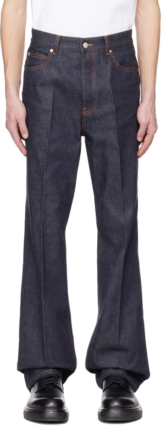 Jeans FERRAGAMO Five-Pocket Indigo Jeans Mörkblå | 771171