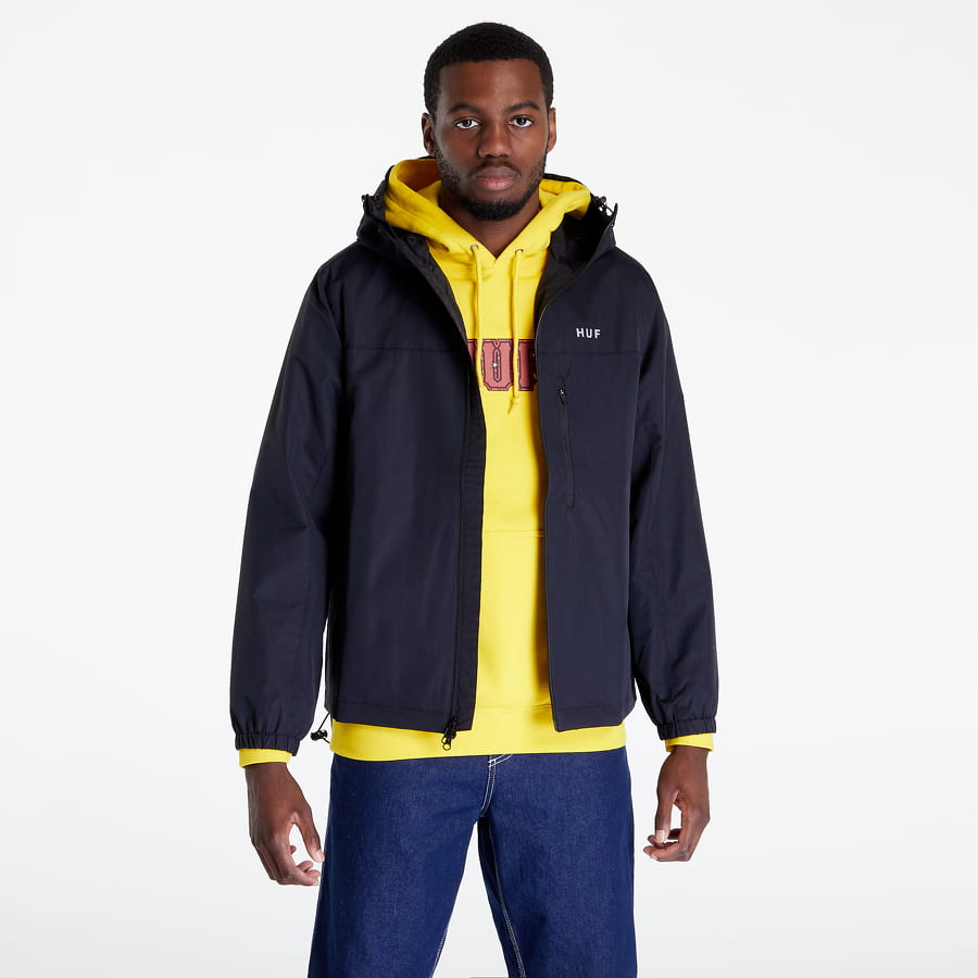 Vindjacka HUF Essentials Zip Standard Shell Svart | JK00350 BLACK, 0