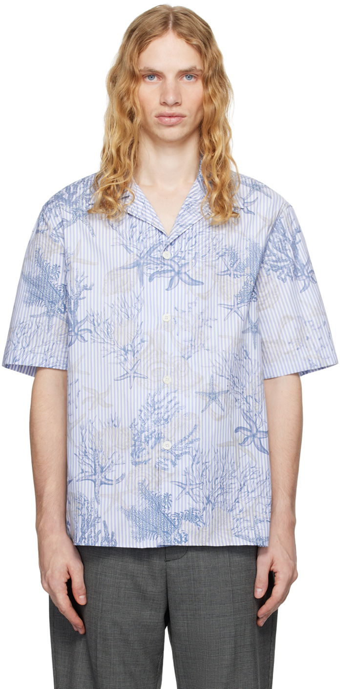 Skjorta Versace Barocco Sea Striped Shirt Blå | 1016206_1A11387