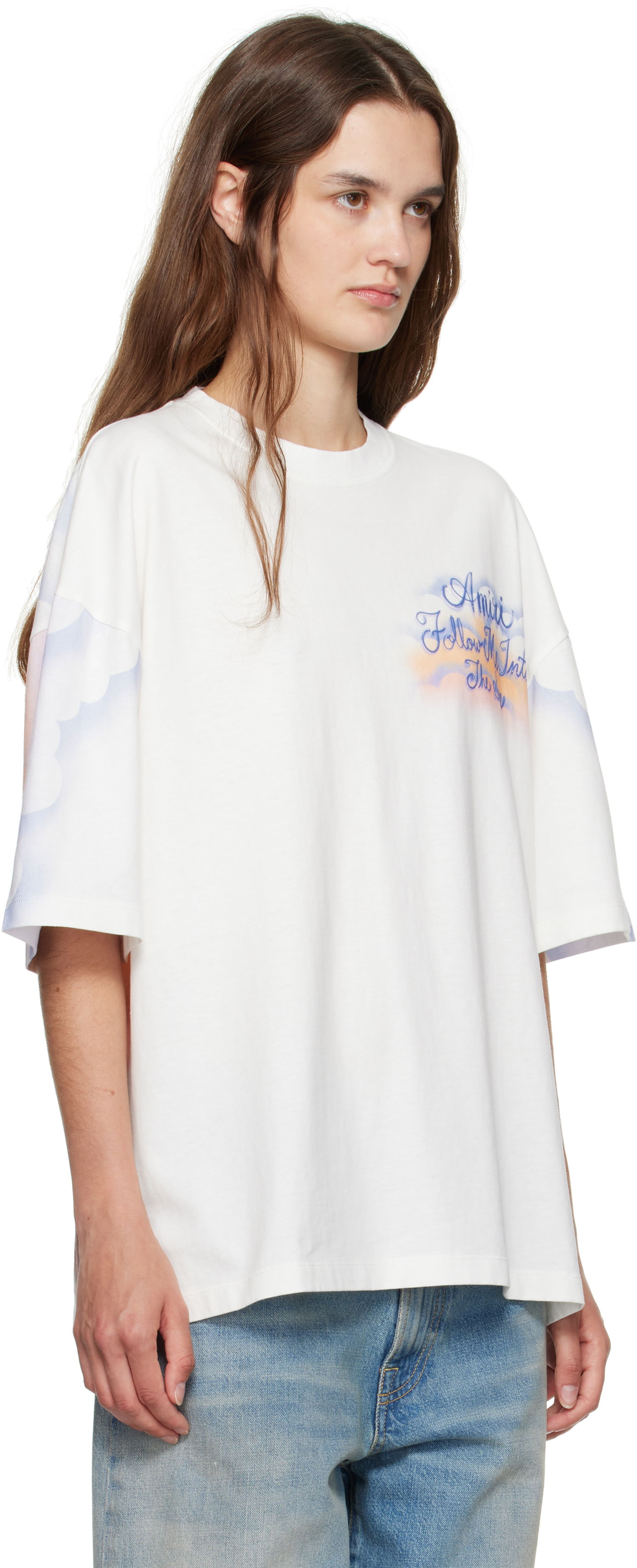 T-shirt AMIRI AMIRI 'Follow Me' Oversized T-Shirt Vit | AWJYTE1070, 1