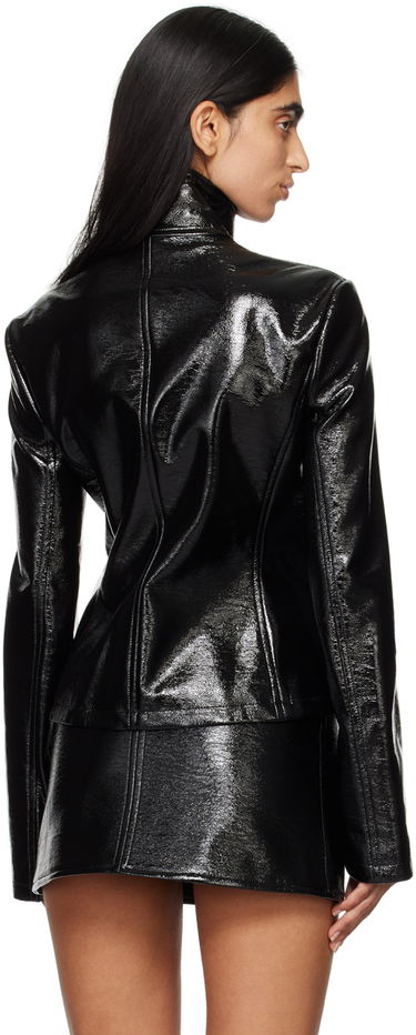 Bomberjacka Courrèges Embossed-Logo Patent Leather Jacket Svart | 324CBL194VY0014, 2