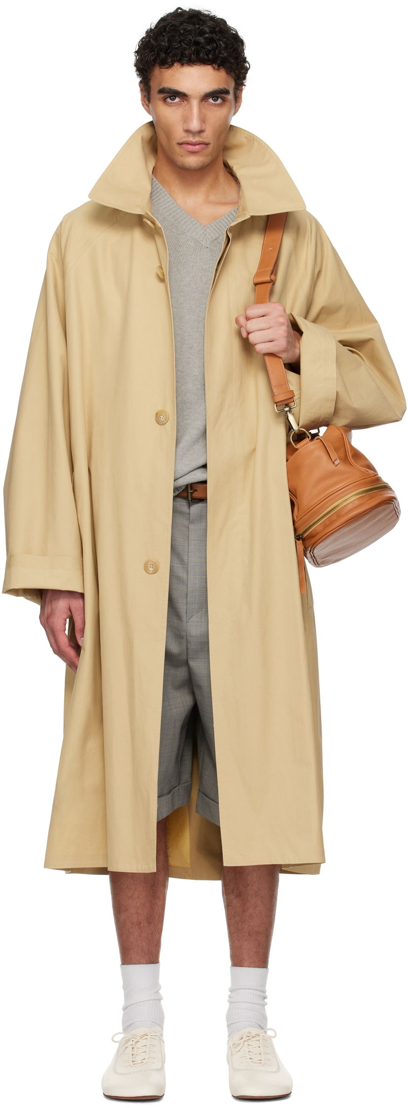 Trenchcoat HED MAYNER Hed Mayner Belted Trench Coat Beige | HMMA10029A-HA162A
