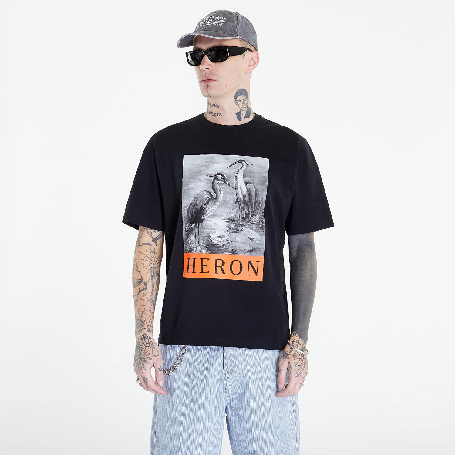 T-shirt HERON PRESTON NF Heron BW Svart | HMAA032C99JER0031010, 0