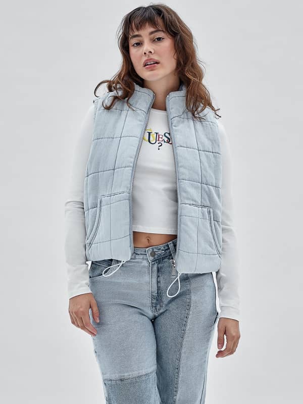 Väst GUESS Cotton Puffer Blå | W2RXN4D4RF0, 0