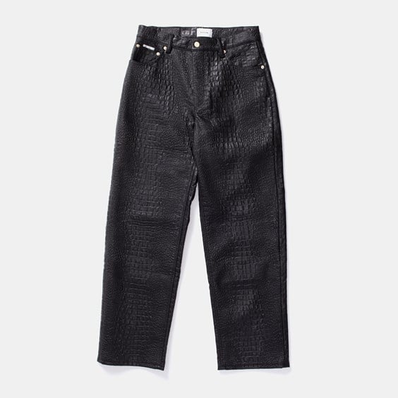 Jeans Eytys Eytys Benz Croc-Embossed Leather Pants Svart | A039037