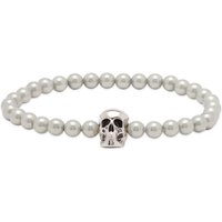 Armband Alexander McQueen Skull Beaded Bracelet Grå | 706979I170E-1445, 1