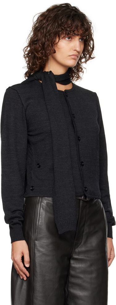 Sweater LEMAIRE LEMAIRE Cardigan With Scarf Svart | TO1251 LK087, 1