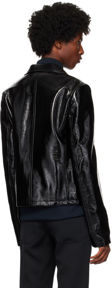 Jacka Courrèges Vinyl Biker Jacket Svart | 324CBL195VY0014, 2