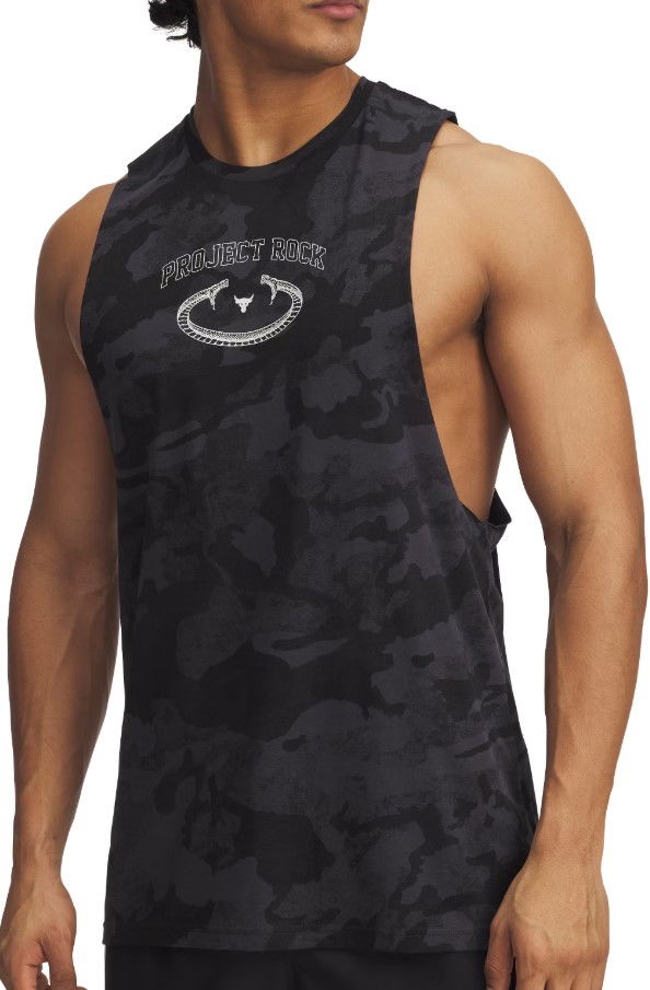 Linne Under Armour Project Rock Camo Training Tank Top Svart | 1389978-016