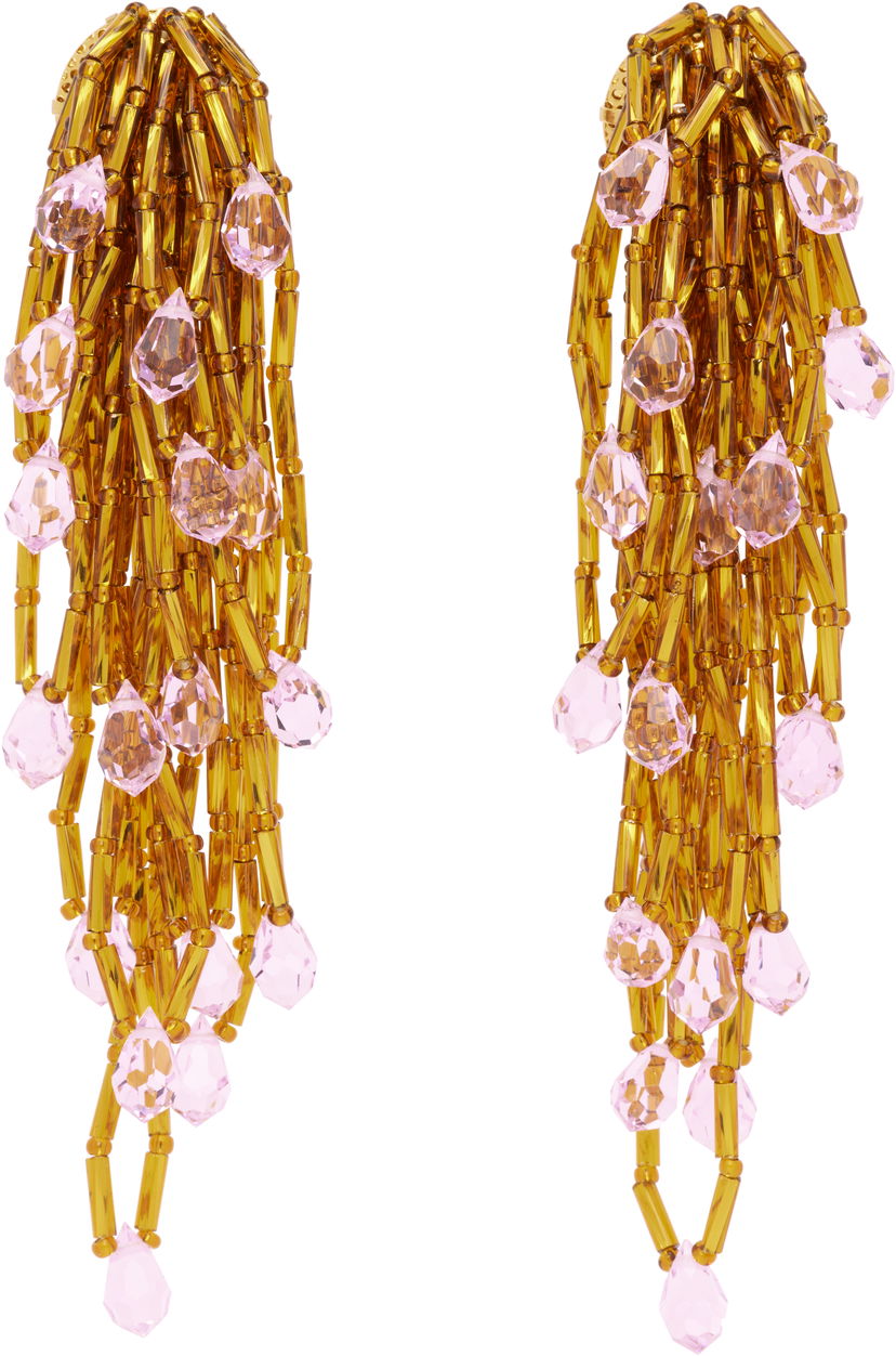 Örhängen KIKO KOSTADINOV Kiko Kostadinov Cowen Pink & Gold Beaded Drop Earrings Rosa | KKWAW25ER03-158