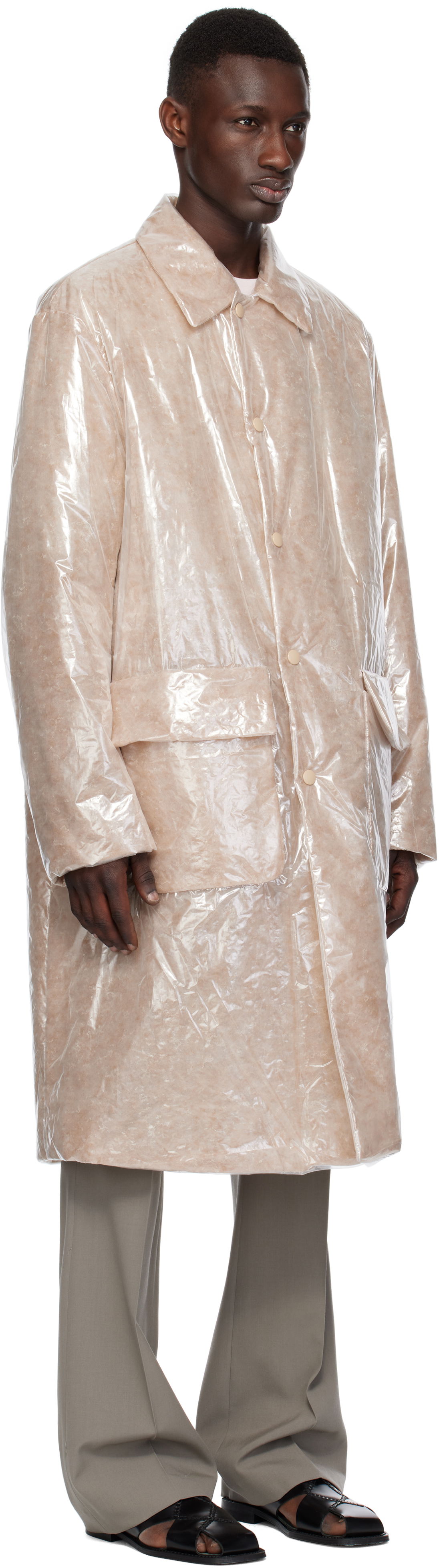 Regnrock Dries Van Noten Dries Van Noten Loose Fit Mac Coat Beige | 251-020222-1257, 1