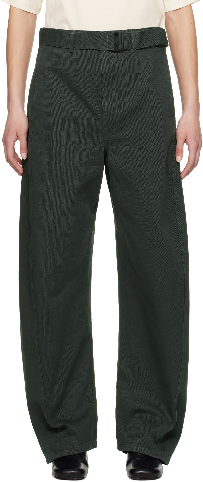 Cargo byxor LEMAIRE Lemaire Twisted Belted Trousers Grön | PA326 LD1039