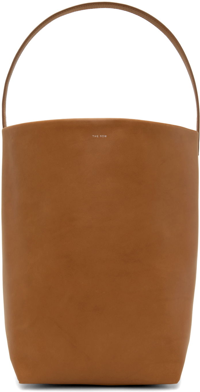 Tygpåse The Row Large Leather Tote Bag Brun | W1273-L72