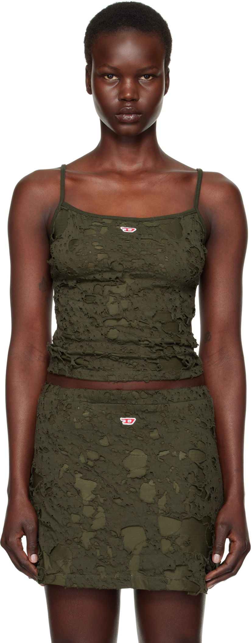 Kjol Diesel Distressed Tank Top Grön | A14073 0JHAN