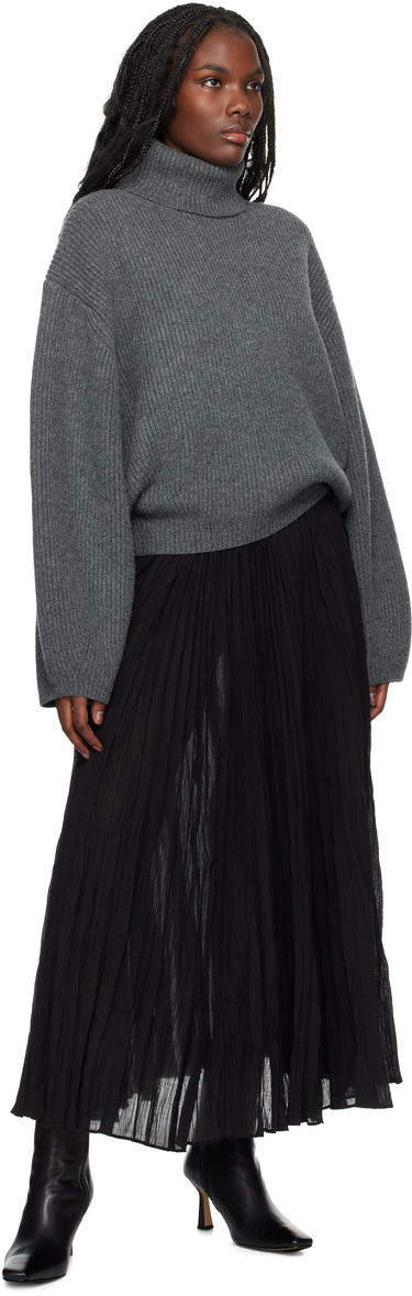 Sweater TOTEME TOTEME Ribbed Turtleneck Sweater Grå | 244-WRT0394-YA0110, 3