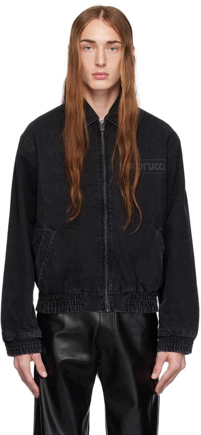 Bomberjacka Fiorucci Faded Denim Jacket Svart | U19JSLT1DBK