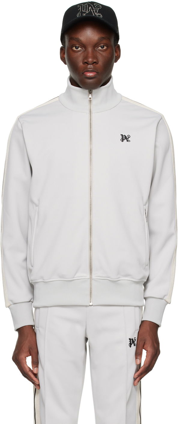 Jacka Palm Angels Monogram Track Jacket Grå | PMBD058R24FAB0010510