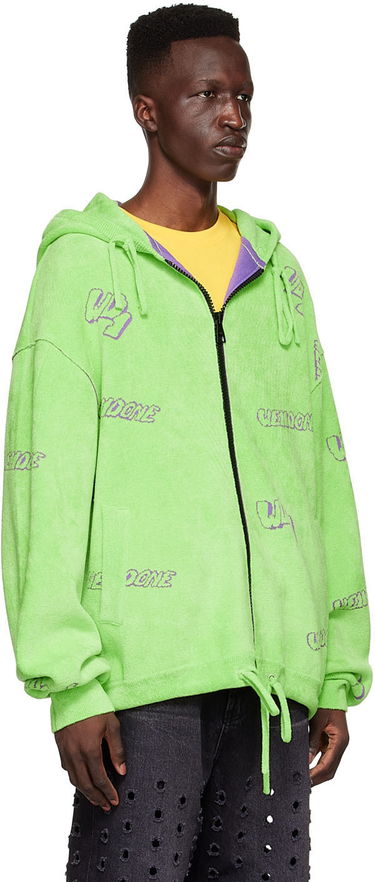 Sweatshirt We11done We11done Viscose Zip-Up Hoodie Grön | WD-KJ1-22-616-U-LM, 1