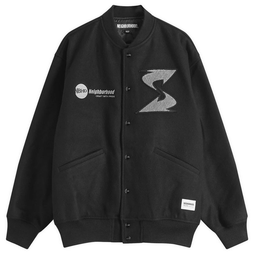 Bomberjacka Neighborhood Black Stadium Jacket Svart | 242SZ49N-JKM01-BLK