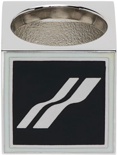 Ringa We11done Square Logo Dice Ring Metallisk | WD-AJ1-22-703-U-BW, 0