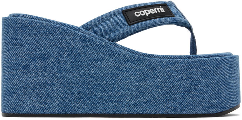Tillbehör Coperni Coperni Denim Wedge Sandals Blå | COPSH09202