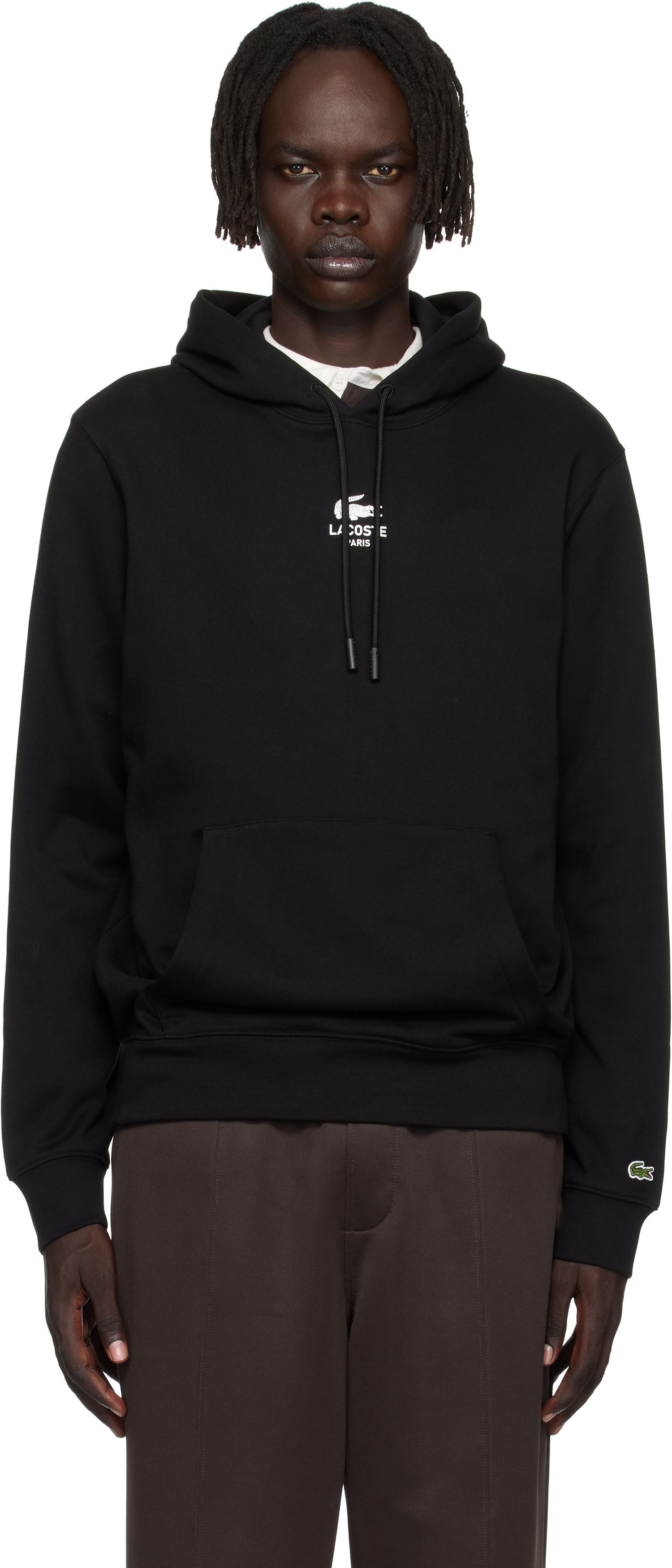 Sweatshirt Lacoste Print Hoodie Svart | SH2740_031, 0
