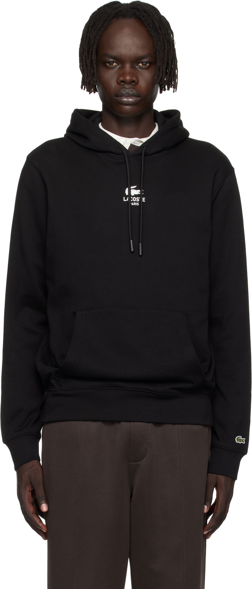 Sweatshirt Lacoste Print Hoodie Svart | SH2740_031
