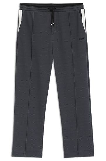 Träningsbyxor BOSS Relaxed-Fit Quilted Jacquard Tracksuit Bottoms Grå | 50543145