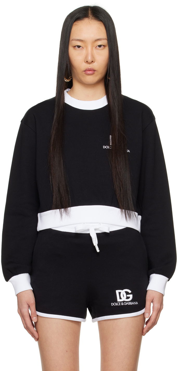Sweatshirt Dolce & Gabbana Embroidered Sweatshirt Svart | F9R51Z GDB6G